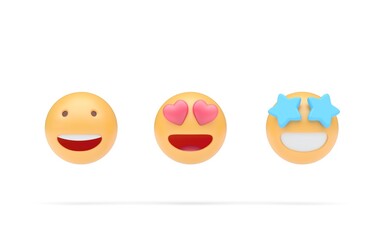 Set 3D Emoji. 3D Illustration
