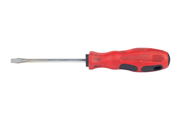 screwdriver, old rubber-handled screwdriver, isolate