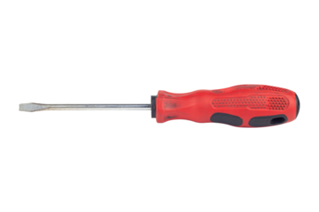 screwdriver, old rubber-handled screwdriver, isolate