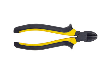 wire cutters, old wire cutters with rubberized handles, isolate