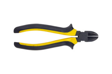wire cutters, old wire cutters with rubberized handles, isolate