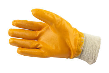 construction gloves, rubberized gloves, isolate