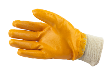 construction gloves, rubberized gloves, isolate