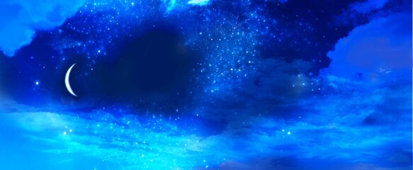 Wallpaper of crescent moon in cloudscape  © NORIMA