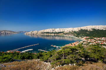 Naklejka premium Town of Baska on the Island of Krk