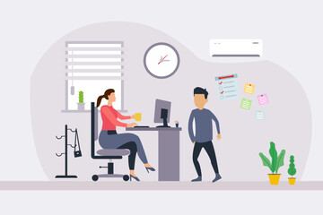 Office Work Illustration