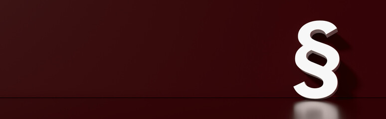 Paragraph / Section sign standing on the floor  - Symbol of Law and Justice, with lots of copy space for your individual text