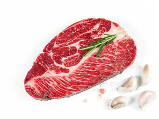 Fresh chuck beef isolate on white background.