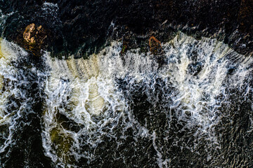 Fragment of the rapid waterfall of Venta - Ventas Rumba, the widest waterfall in Europe,  Latvia
