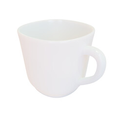 Realistic white cup. Porcelain cup.