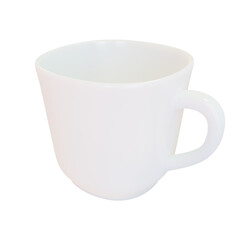 Porcelain cup. Realistic white cup. Render.