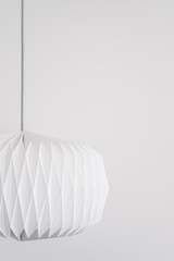 modern paper pendant lamp on white background