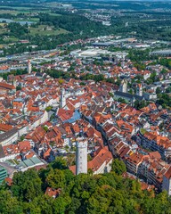 Die Altstadt von Ravensburg in Oberschwaben im Luftbild