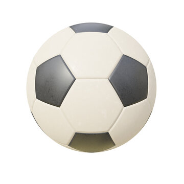 Leather soccer ball. 3D render.