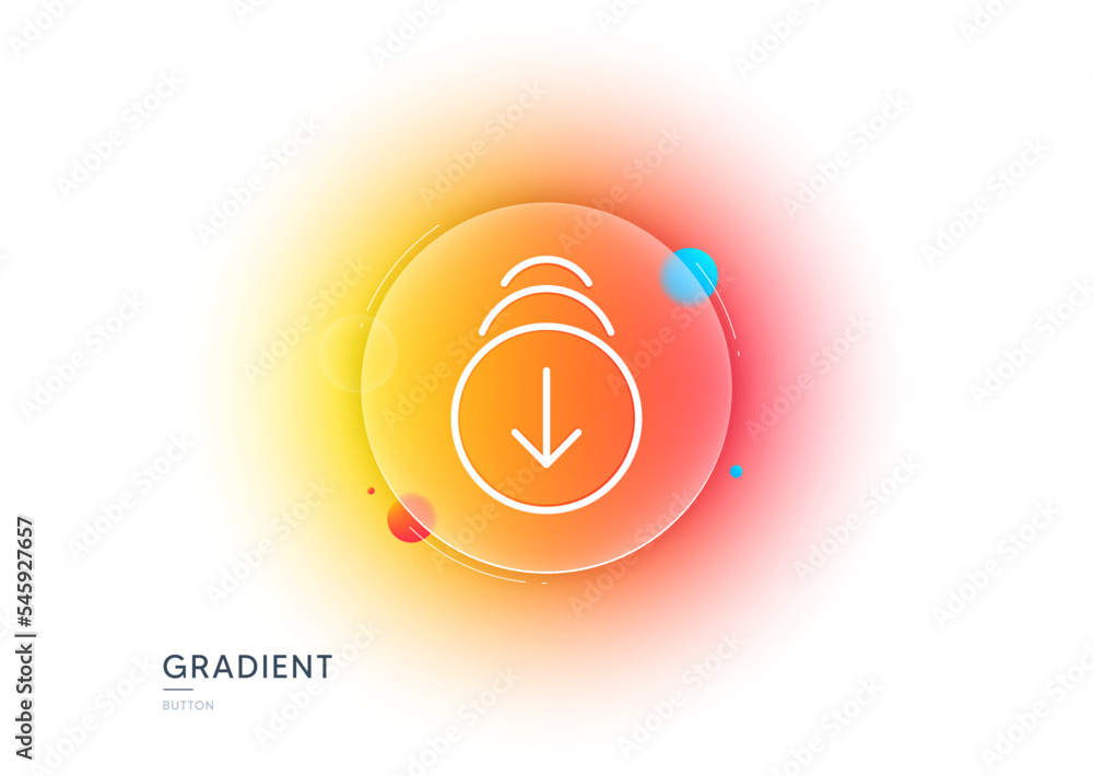 Poster scroll down arrow line icon. gradient blur button with glassmorphism. scrolling screen sign. swipe p