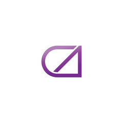 Fototapeta premium letter ca gradient arrow line geometric logo vector