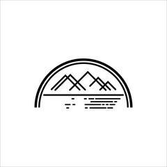 The logo design is combination mountain and ocean in line