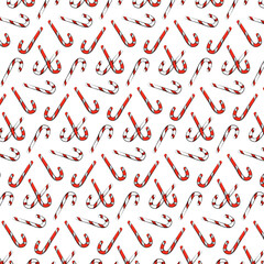Christmas seamless pattern on a white background with New Year sweets
