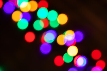Fototapeta premium Abstract glare circular bokeh background of Christmas light