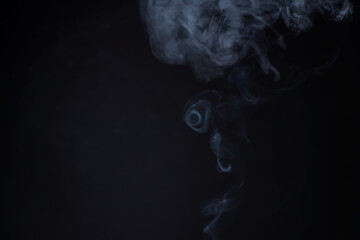 Abstract smoke backgrounds steam of white smoke overlay effect on black