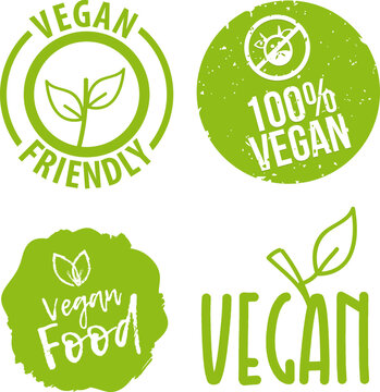Vegan Badges. Can be used for packaging Design.