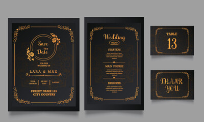 wedding invitation card design set