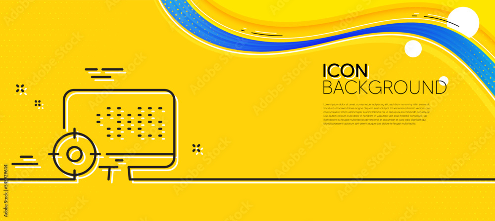 Aufkleber seo computer line icon. abstract yellow background. search engine optimization sign. target symbol. 