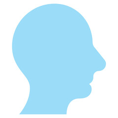 head thinking mind flat icon illustration