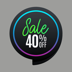 Discount for 40% Sale Black Friday Vector
