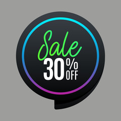 Discount for 30% Sale Black Friday Vector