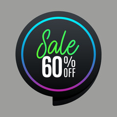 Discount for 60% Sale Black Friday Vector