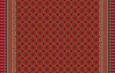 Geometric ethnic oriental seamless pattern traditional Design for background,carpet,wallpaper,clothing,wrapping,Batik,fabric,Vector,illustration,embroidery style.
