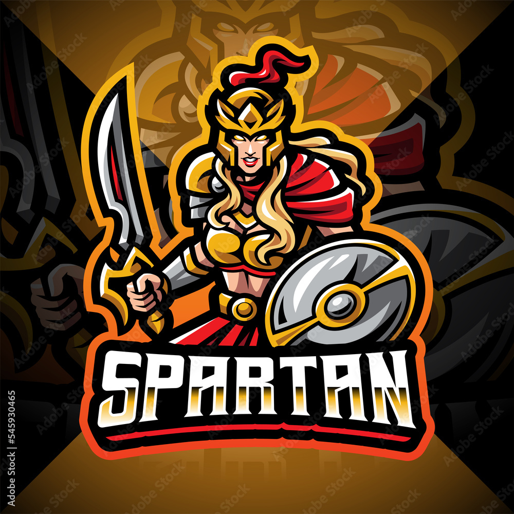 Wall mural Spartan women esport mascot logo