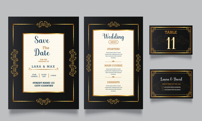 wedding invitation card design set