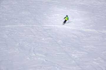 man skier at ski slope