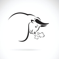 Vector of angry bull design on white background. Wild Animals. Easy editable layered vector illustration.