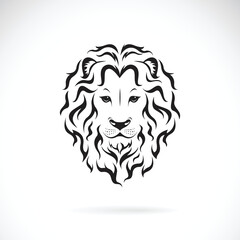 Vector of male lion head design on white background. Wild Animals. Easy editable layered vector illustration.