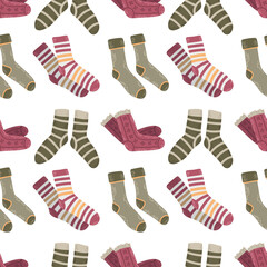 Colorful doodle different socks pattern