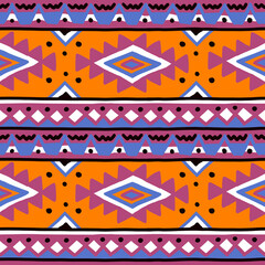 Aztec tribal seamless pattern. Native American Southwest, Navajo for wallpaper, fabric, textile, blanket, scrapbook