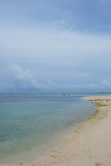Maafushi is one of the biggest and most popular local islands in Maldives. The beach area during raining season.