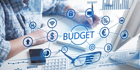 Human working at office. Concept of Budget. Business. Finance