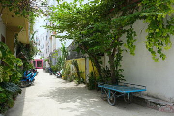 The street view of Maffushi local village during post pandemic time.