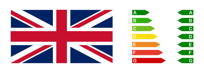 UK Energy rating chart. Vector illustration