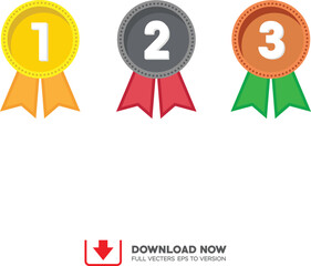 ilustration vector object of rank winnwer icon