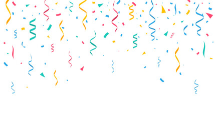 Confetti background. Festive backdrop. Party design with colorful confetti. Vector illustration