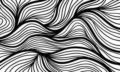 hand drawn abstract black and white pattern. line art texture