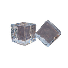 Two ice cubes. 3d render.