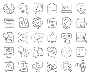 Inspection line icons collection. Thin outline icons pack. Vector illustration eps10