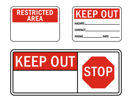 Custom keep out sign private property danger warning sign set of vector