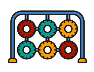 Playground Tires icon color outline vector.